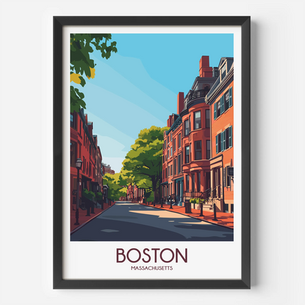 Boston Retro Travel Illustration