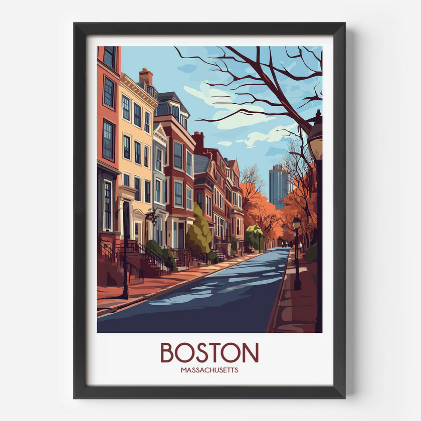 Boston Vintage Style Print