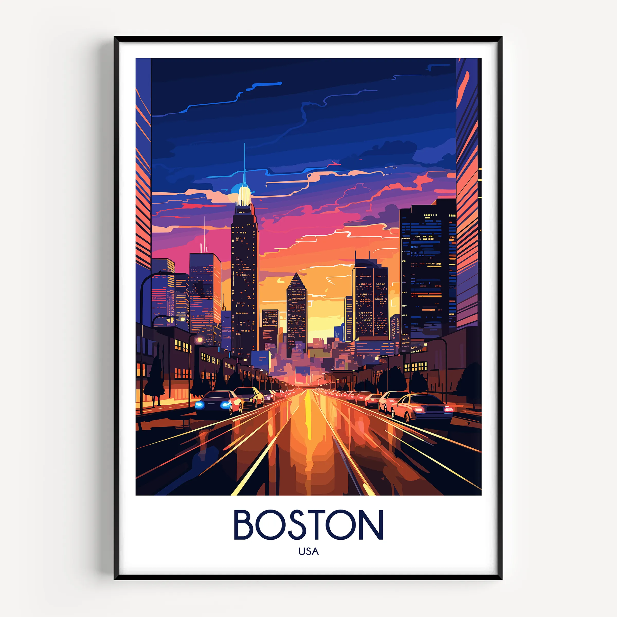 Boston Vintage Style Print