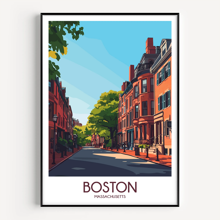 Boston Vintage Style Print