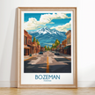 Bozeman Retro Travel Illustration