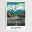 Bozeman Retro Travel Illustration