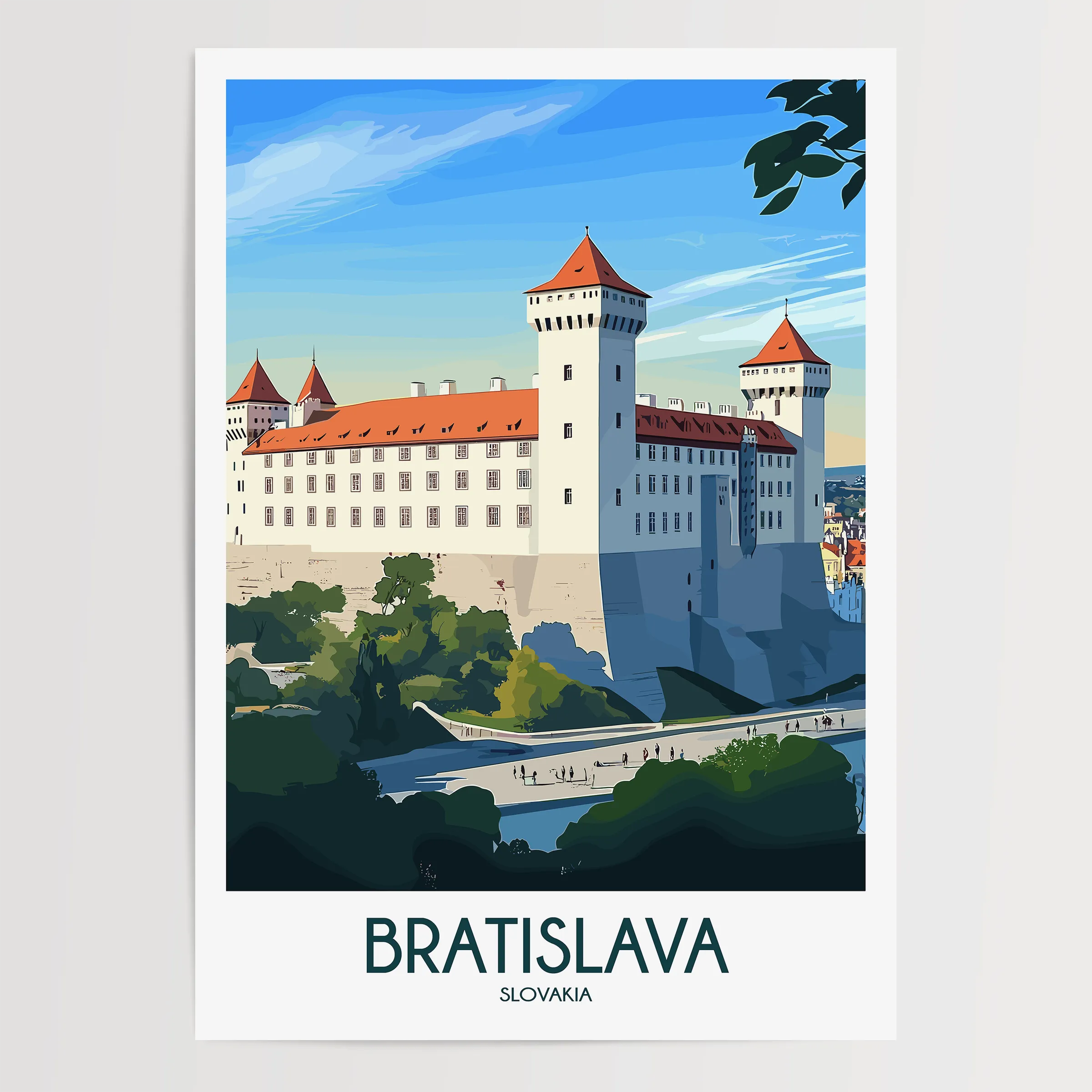 Bratislava Retro Travel Illustration