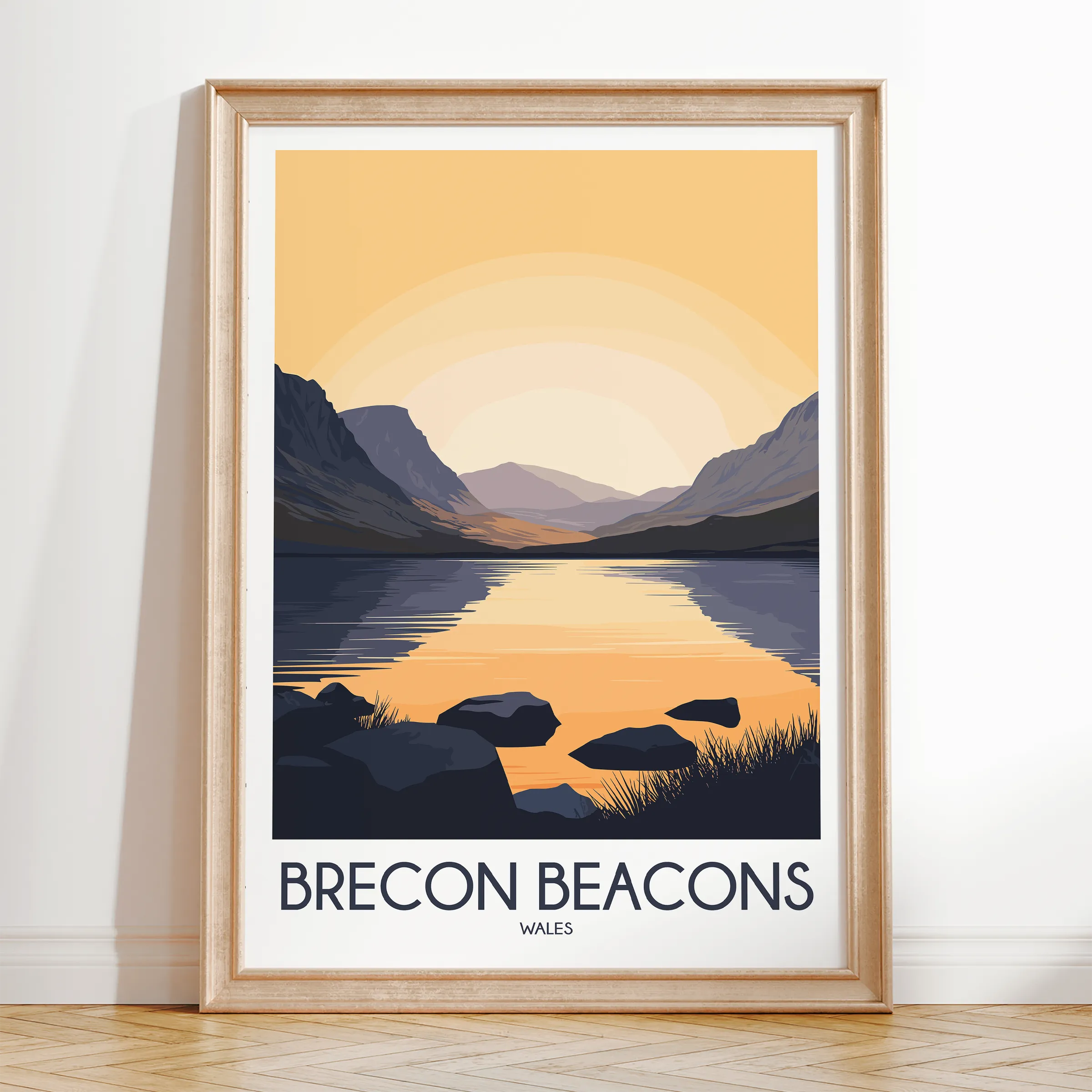 Brecon Beacons Modern Travel Poster