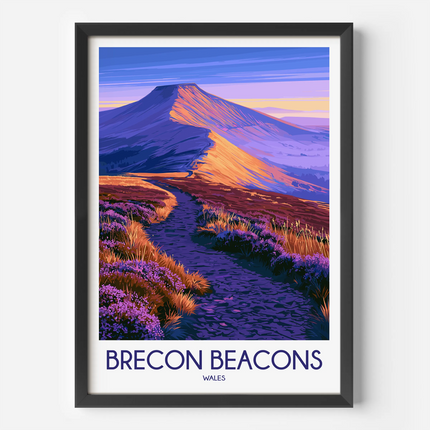 Brecon Beacons Modern Travel Poster