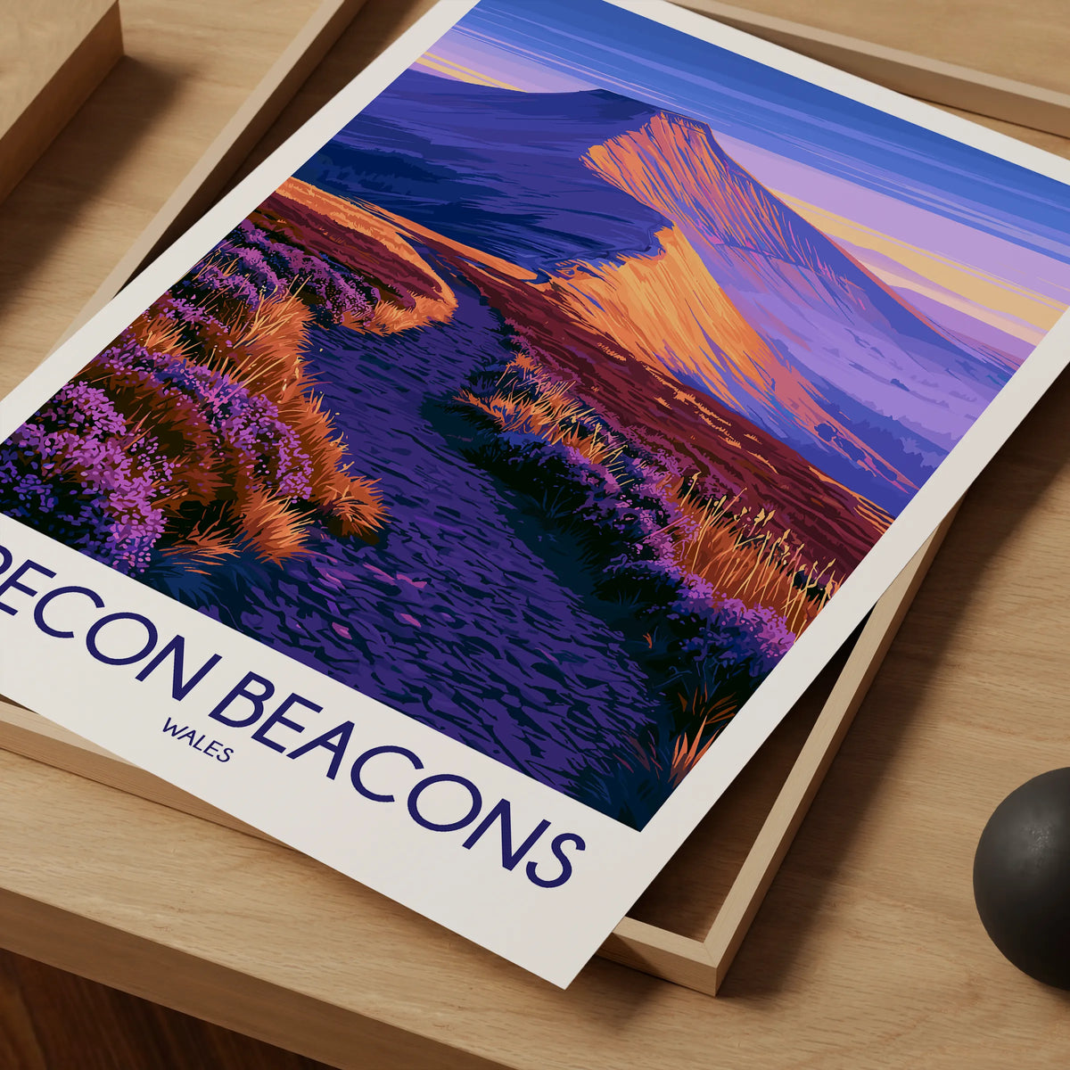 Brecon Beacons Retro Travel Illustration