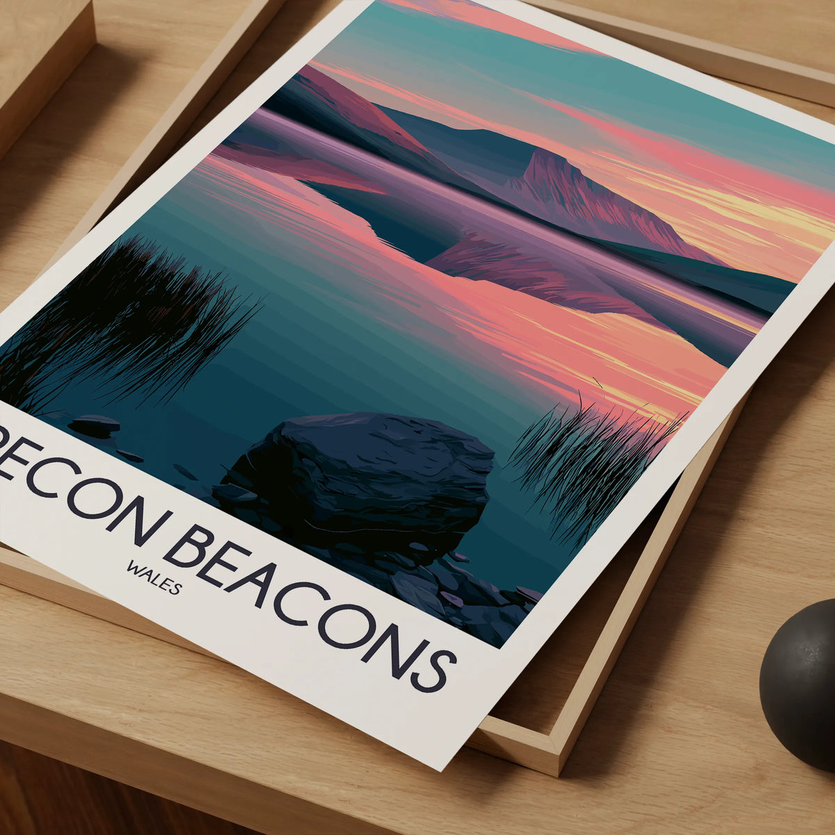 Brecon Beacons Retro Travel Illustration