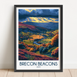Brecon Beacons Retro Travel Illustration