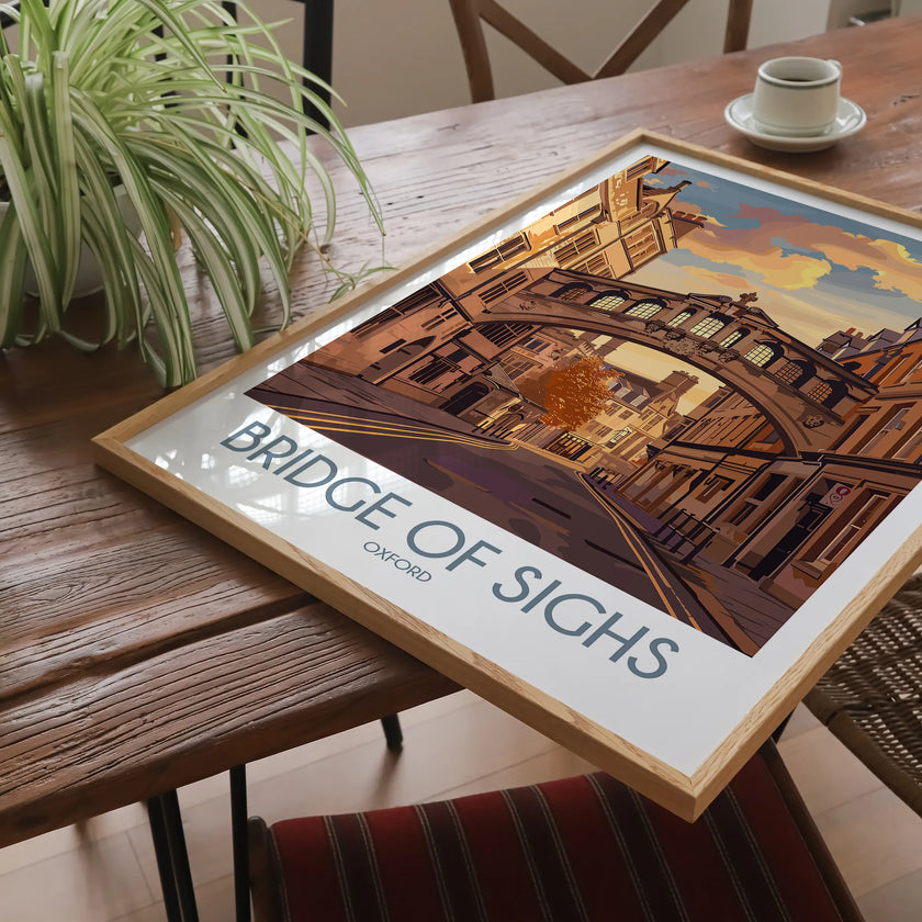 Bridge Of Sighs Retro Travel Illustration