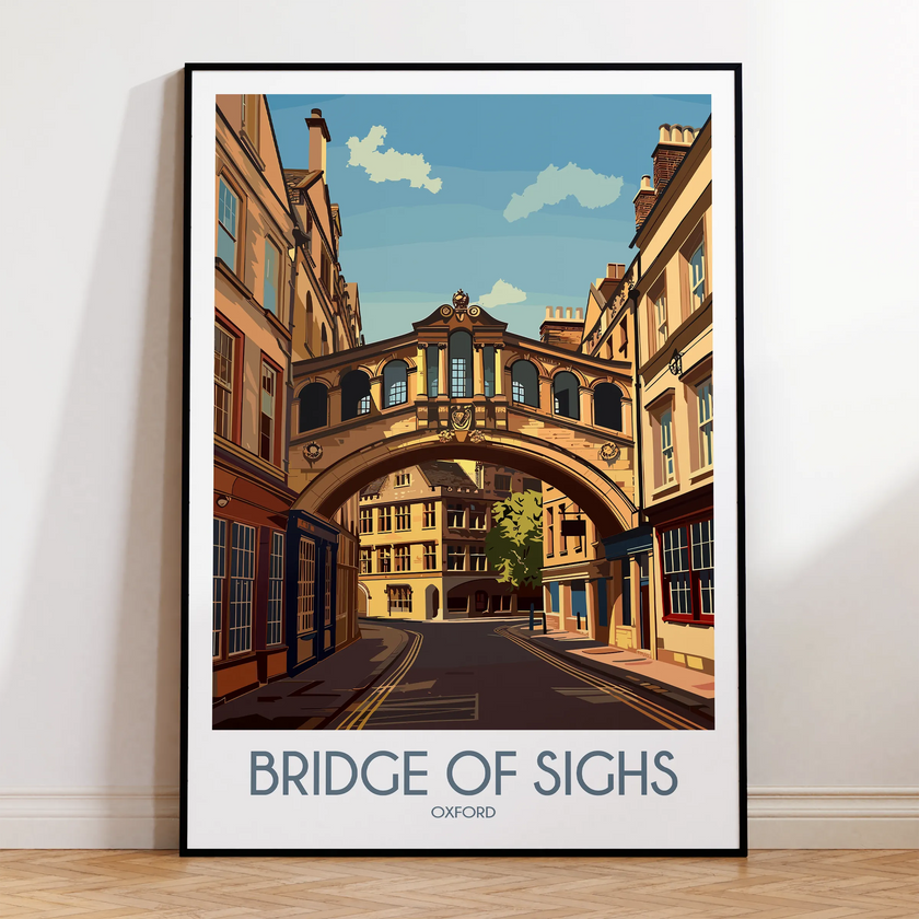 Bridge Of Sighs Retro Travel Illustration