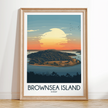 Brownsea Island Retro Travel Illustration