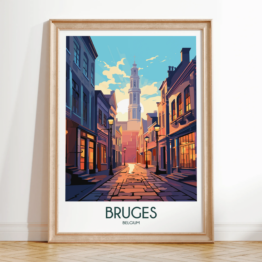Bruges Modern Travel Poster