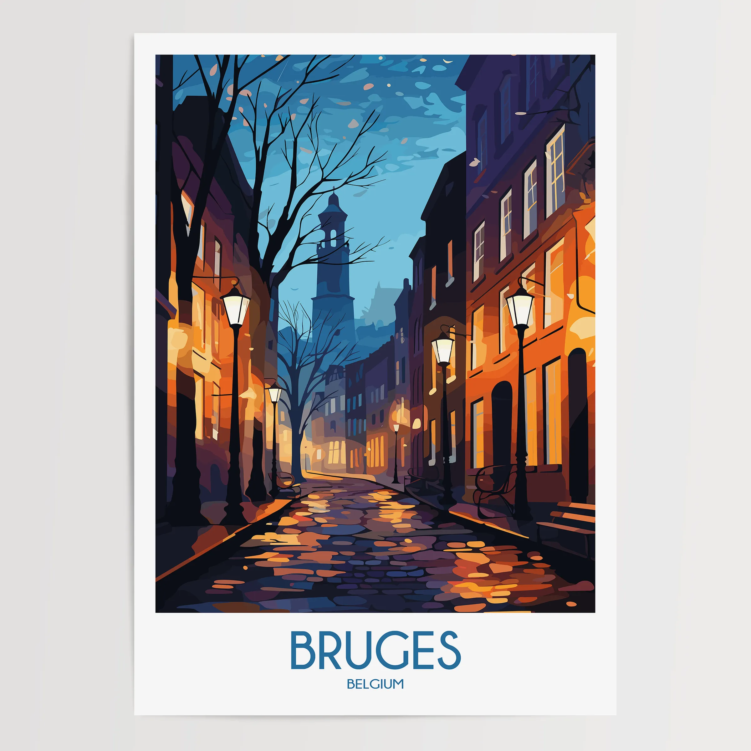 Bruges Modern Travel Poster