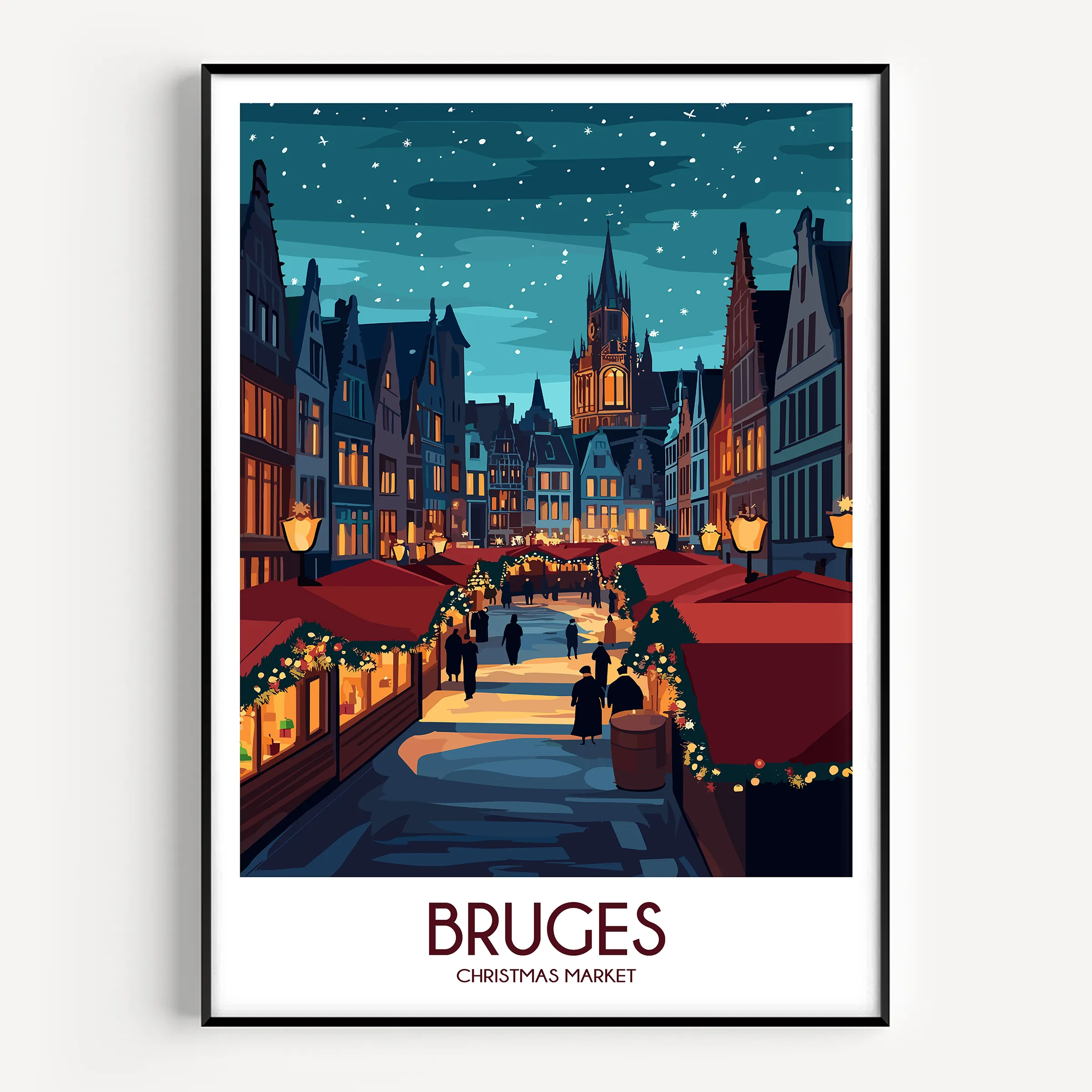 Bruges Modern Travel Poster