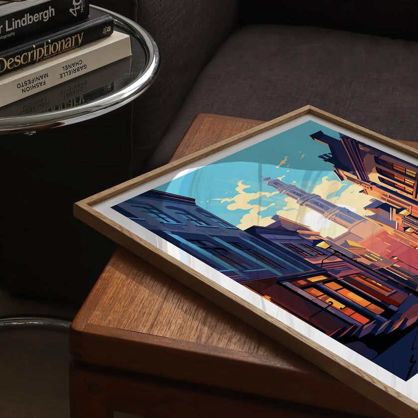 Bruges Retro Travel Illustration