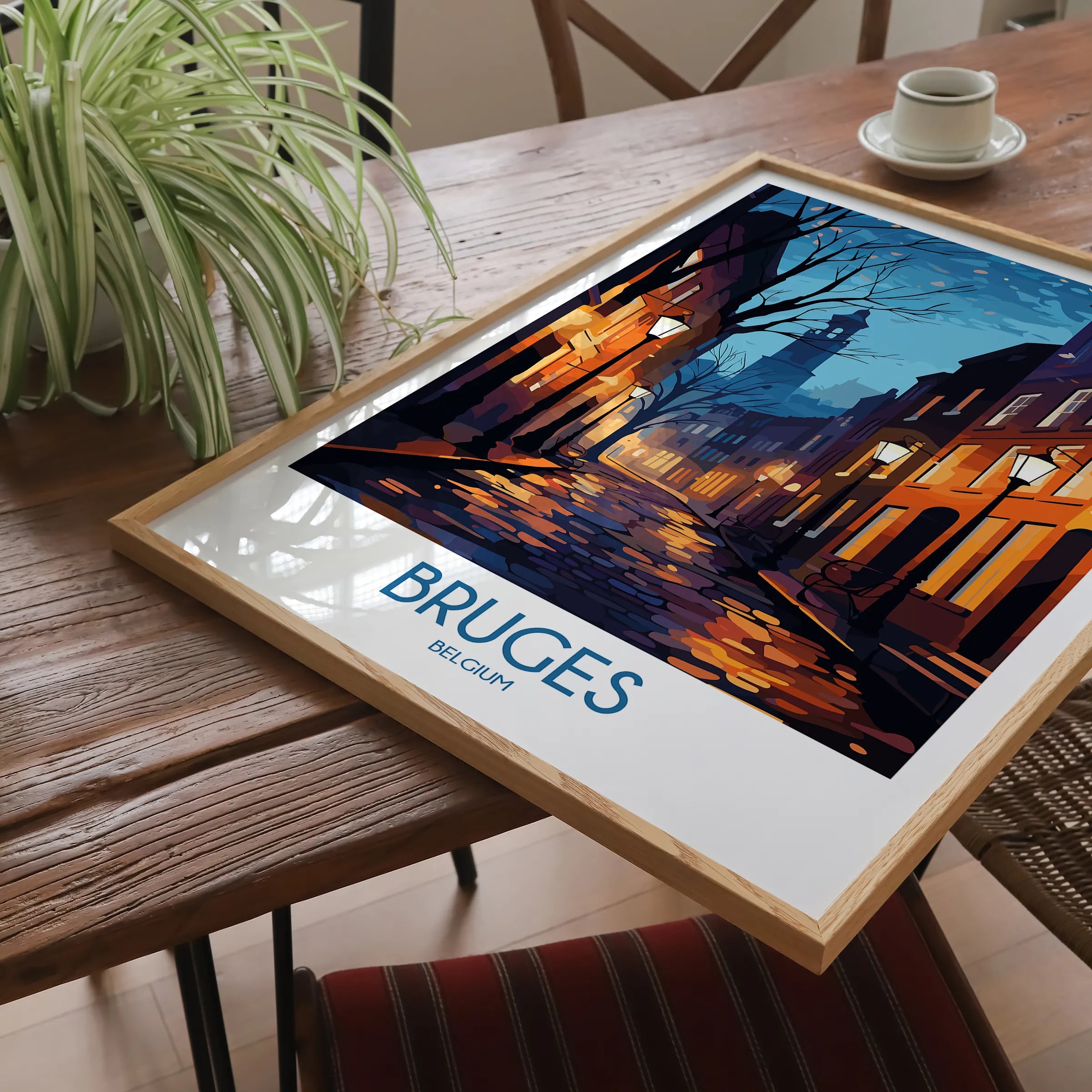 Bruges Retro Travel Illustration
