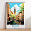 Bruges Retro Travel Illustration