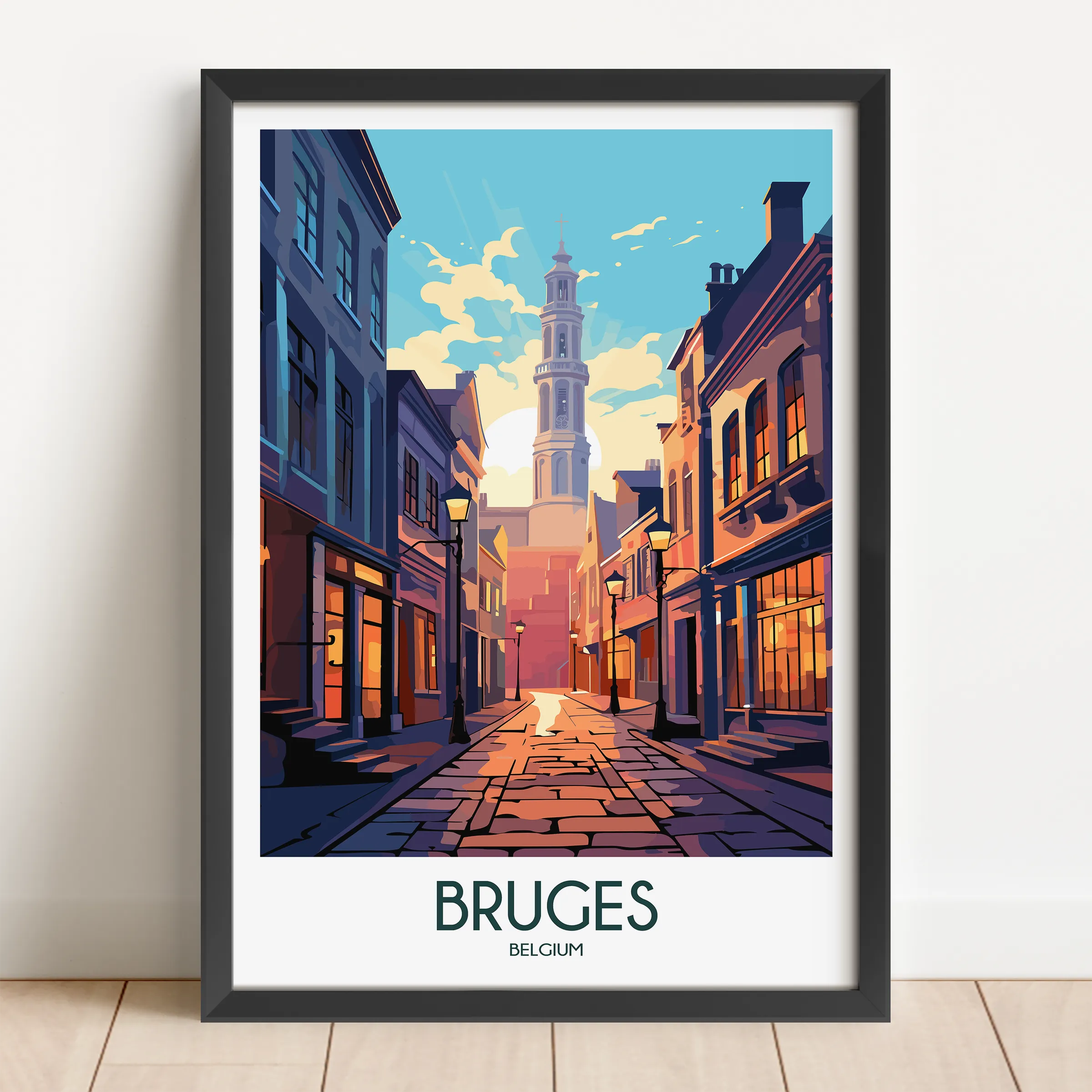 Bruges Vintage Style Print