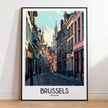 Brussels Modern Travel Poster