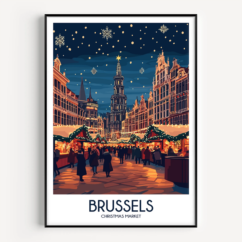 Brussels Modern Travel Poster