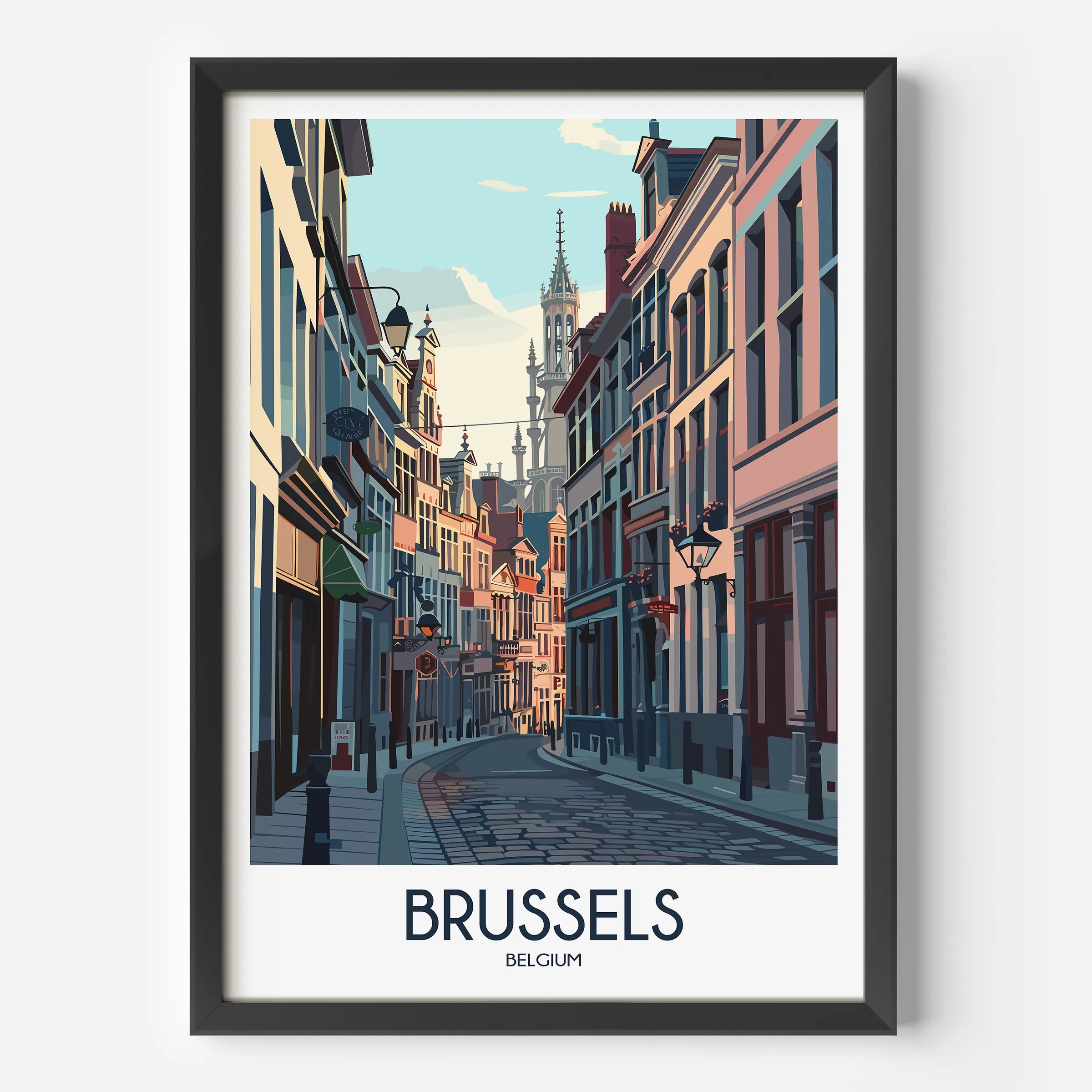 Brussels Retro Travel Illustration