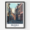 Brussels Retro Travel Illustration