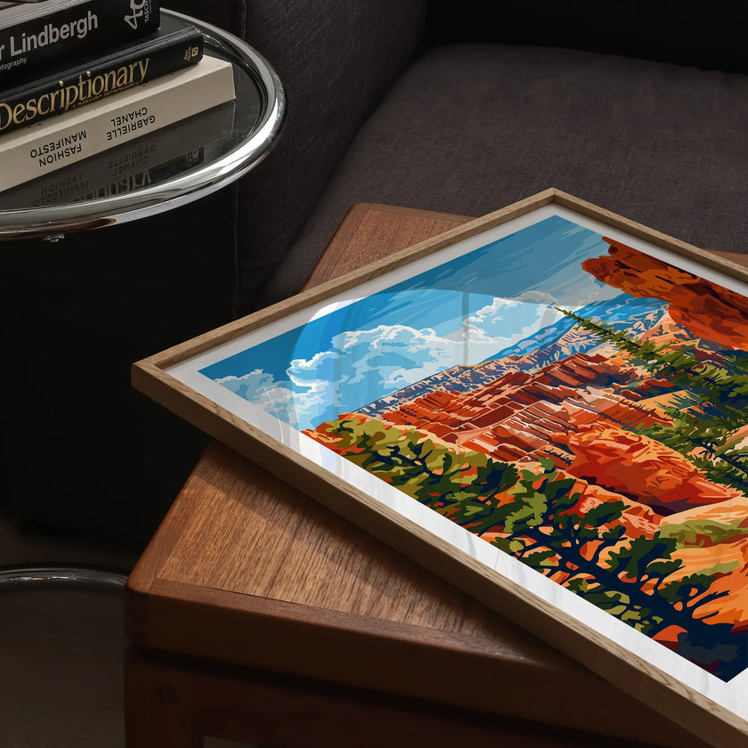 Bryce Canyon Retro Travel Illustration