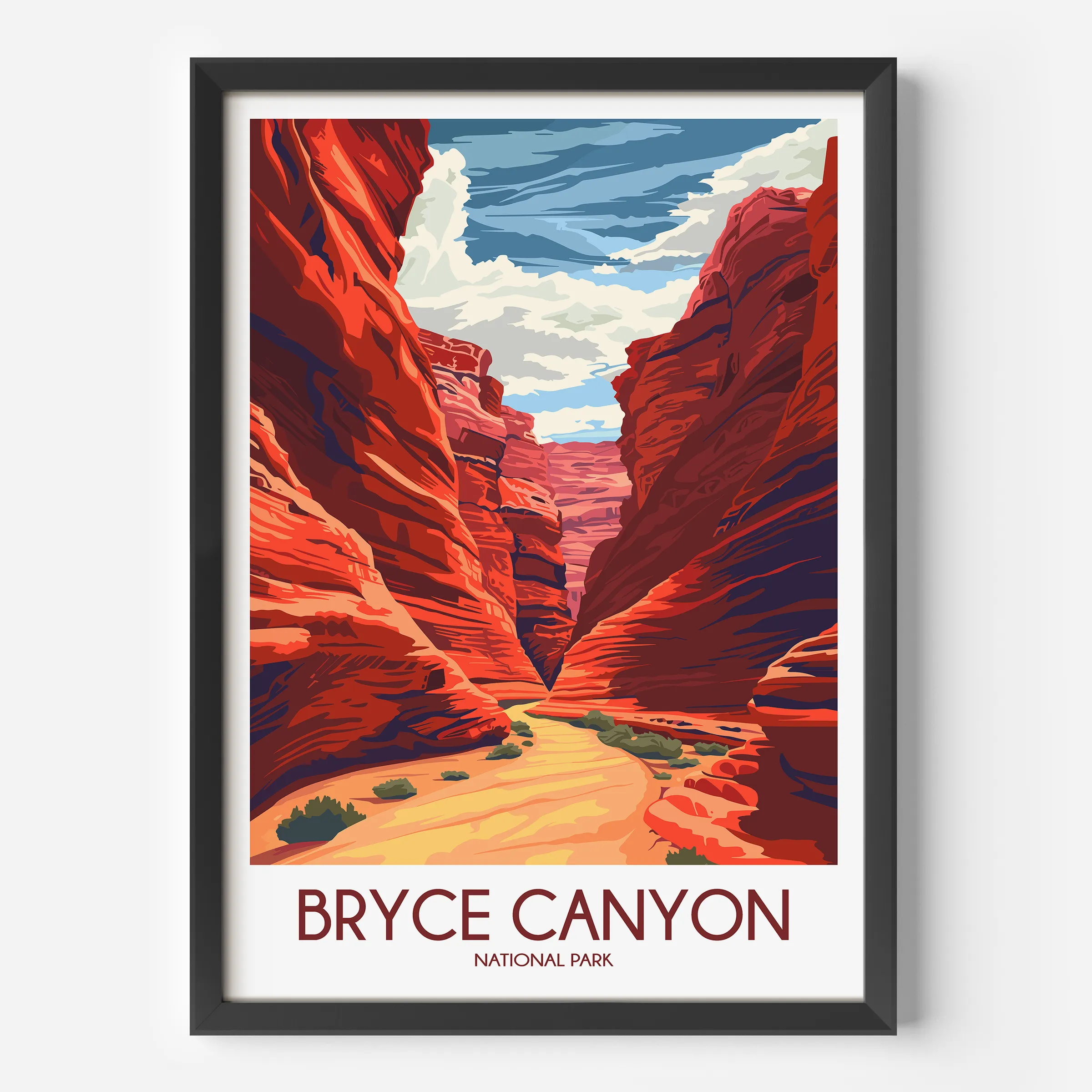 Bryce Canyon Retro Travel Illustration