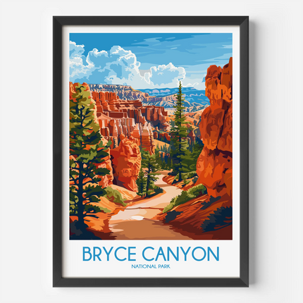 Bryce Canyon Retro Travel Illustration