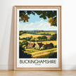 Buckinghamshire Vintage Style Print