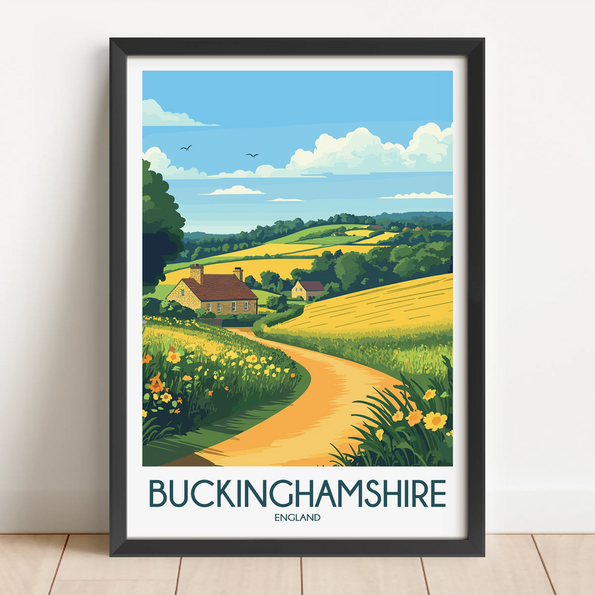 Buckinghamshire Vintage Style Print