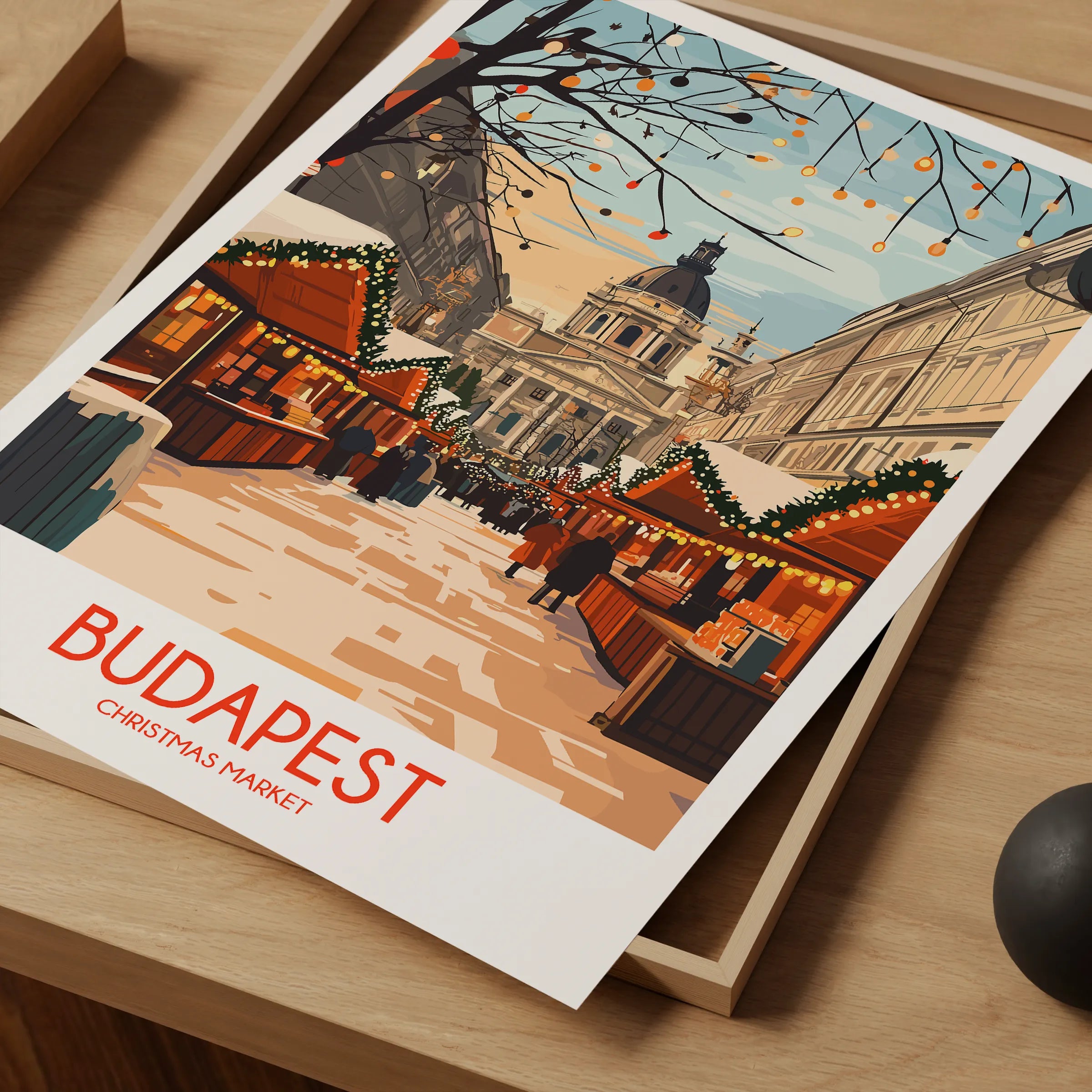 Budapest Retro Travel Illustration