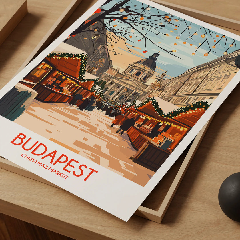 Budapest Retro Travel Illustration