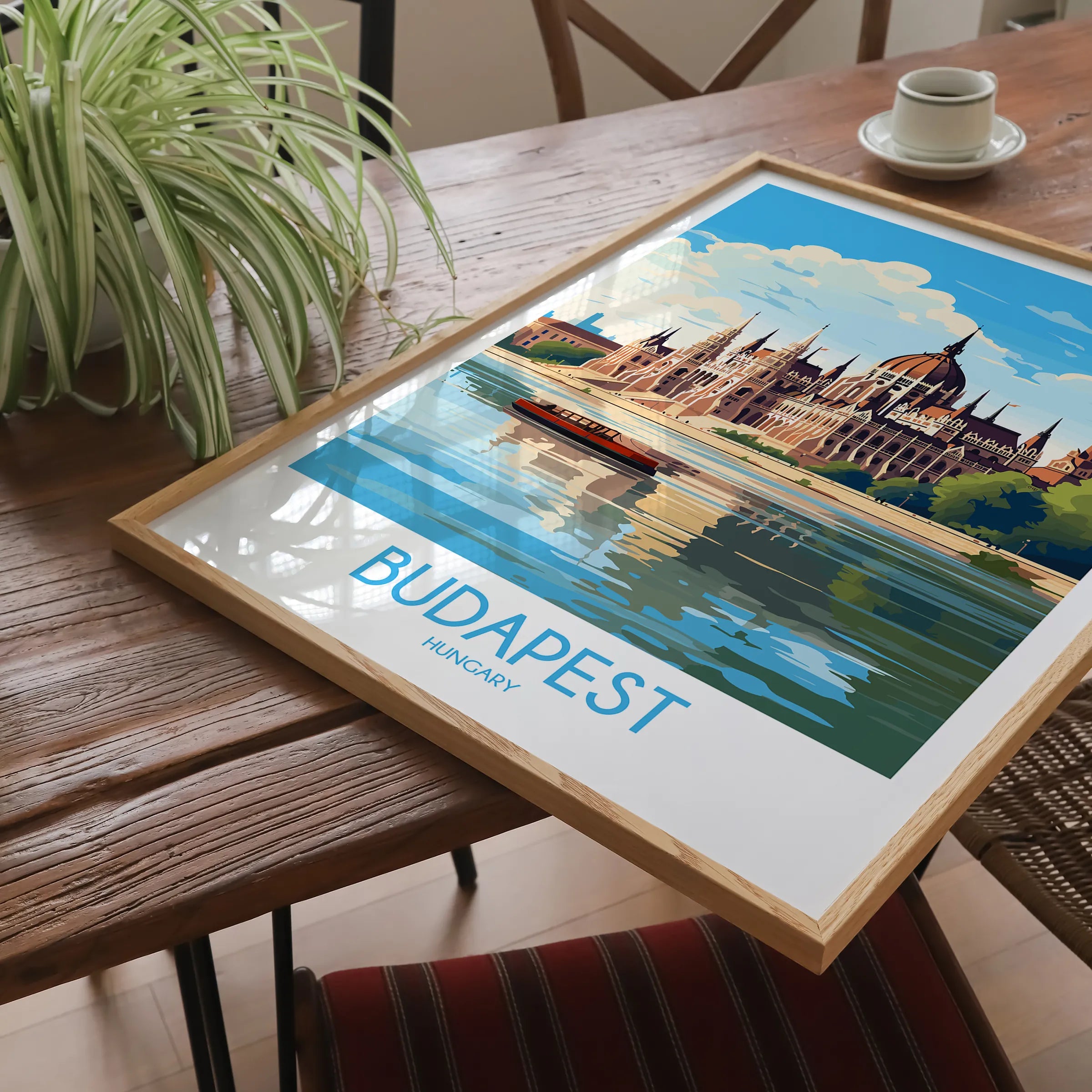 Budapest Retro Travel Illustration