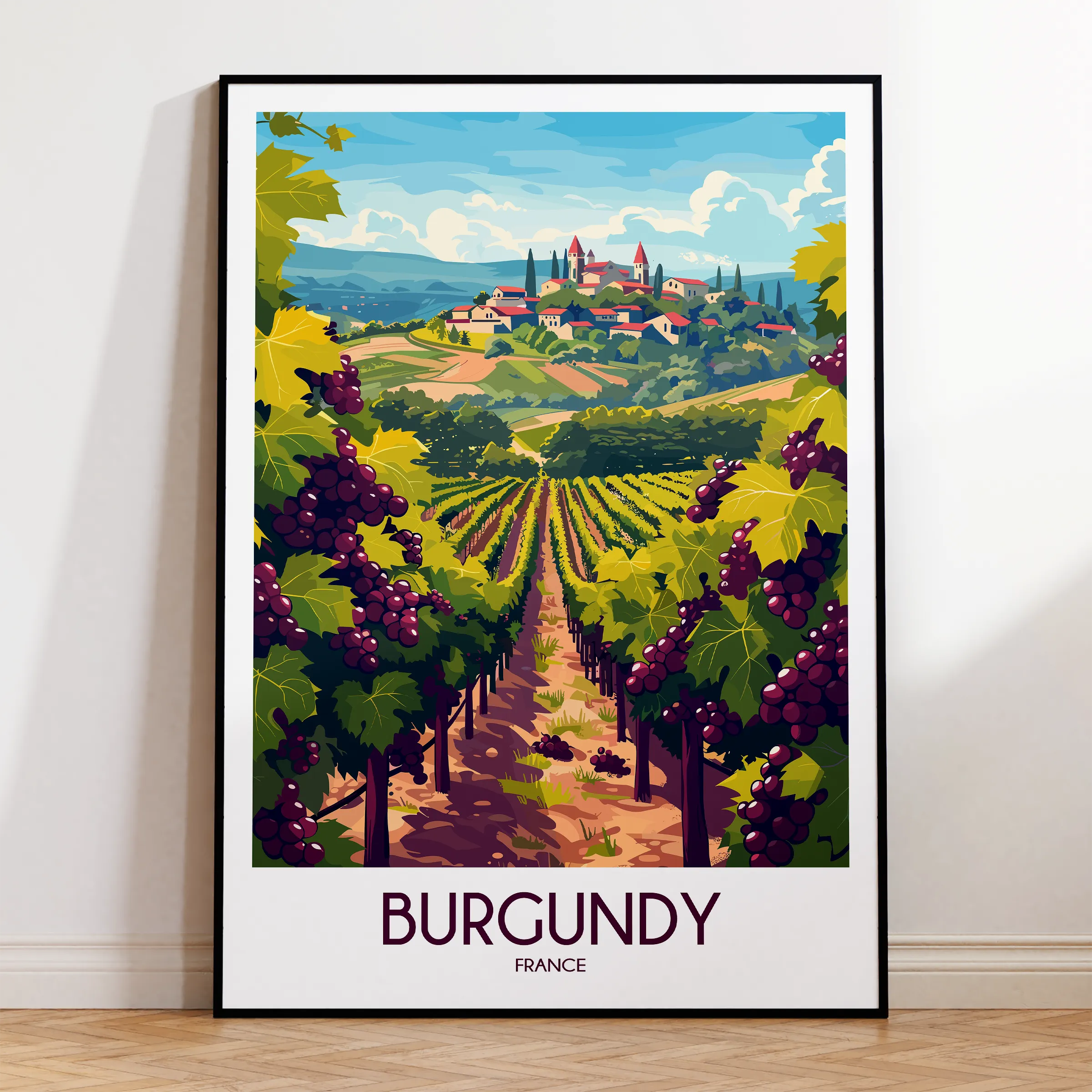 Burgundy Modern Travel Poster