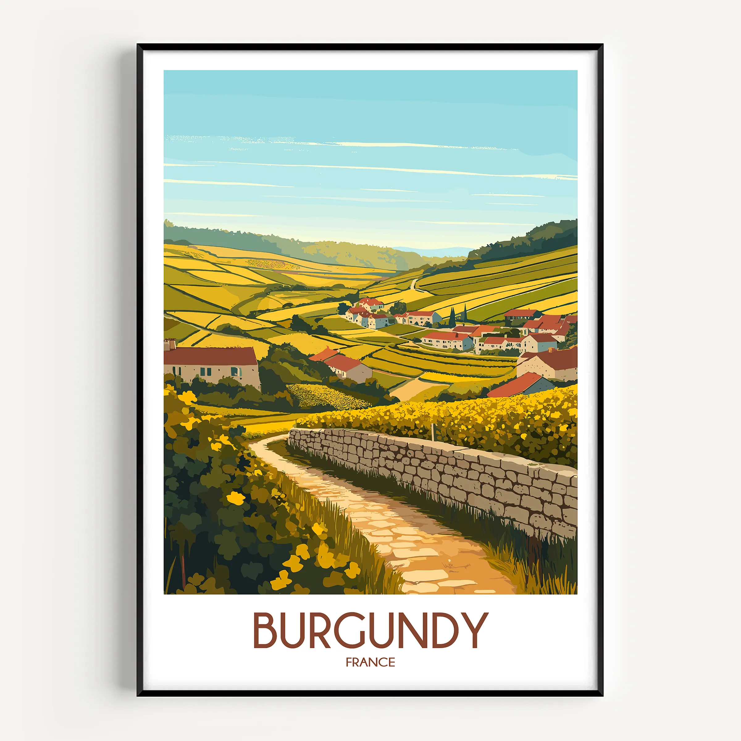 Burgundy Modern Travel Poster