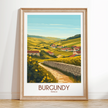 Burgundy Scenic Landscape Art