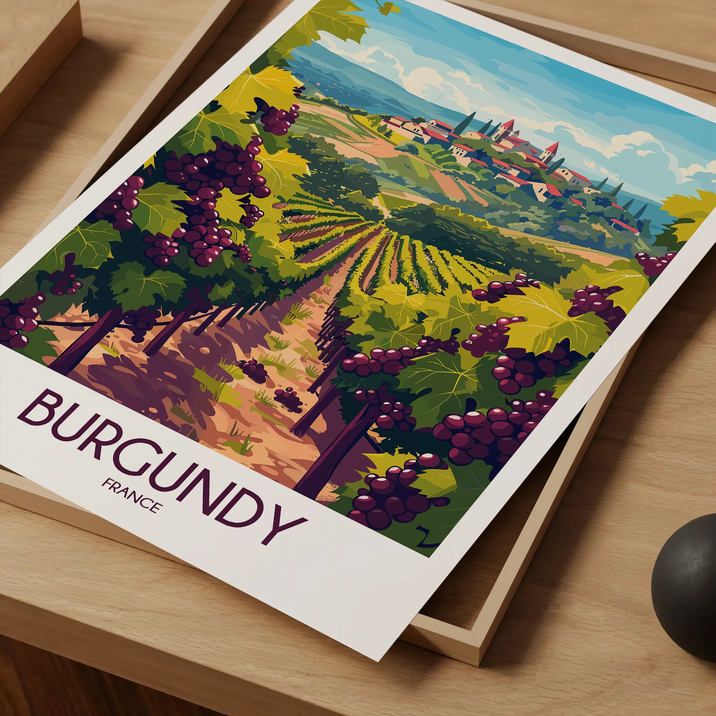 Burgundy Vintage Style Print