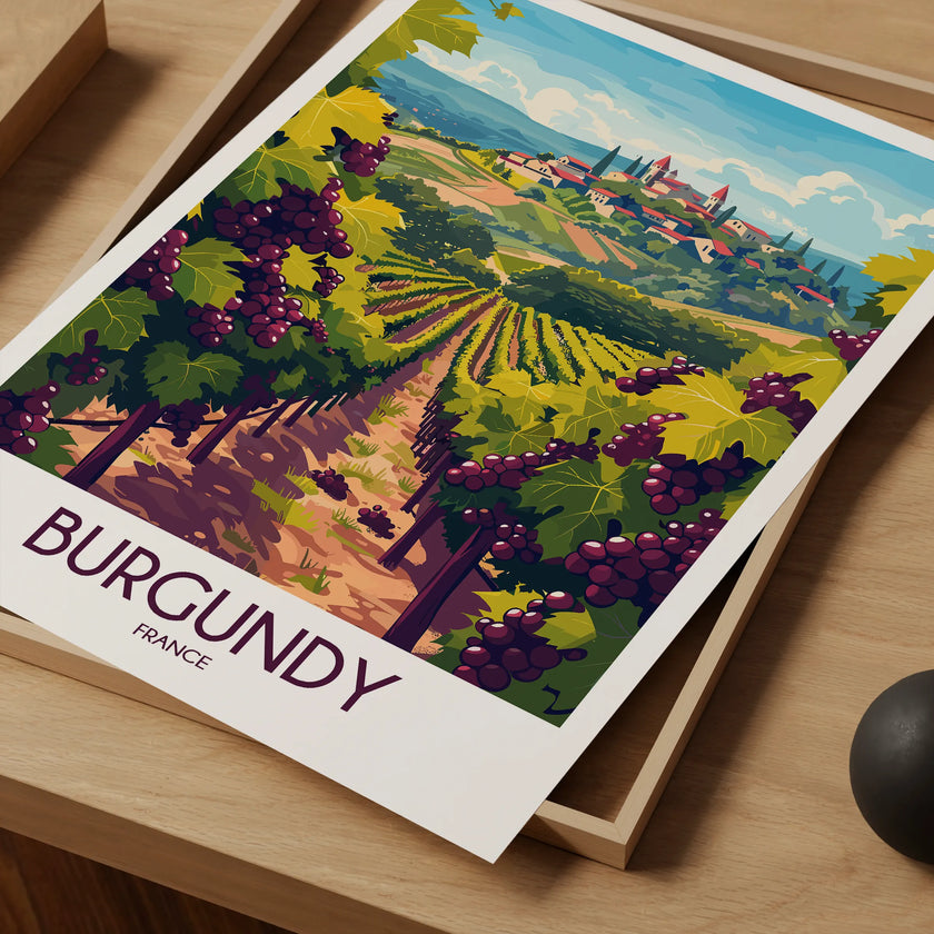 Burgundy Vintage Style Print