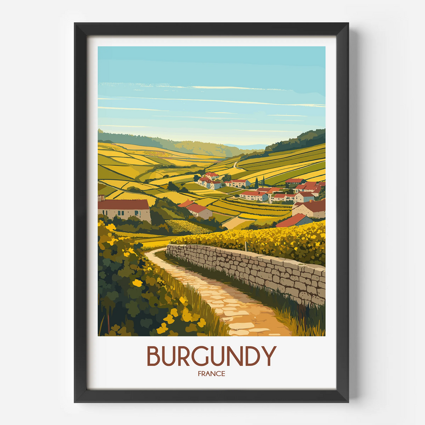 Burgundy Vintage Style Print