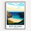 Butt Of Lewis Retro Travel Illustration