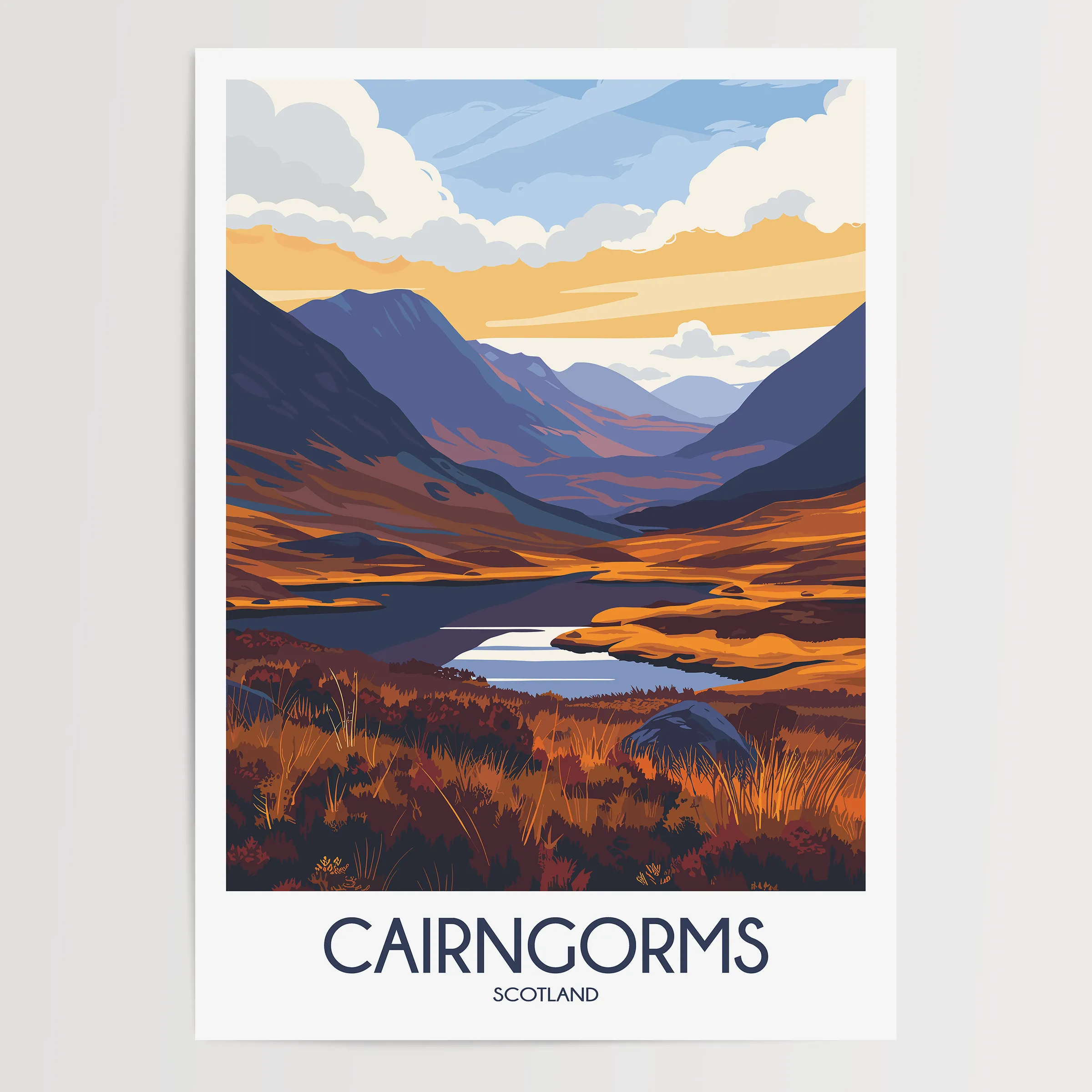 Cairngorms Modern Travel Poster