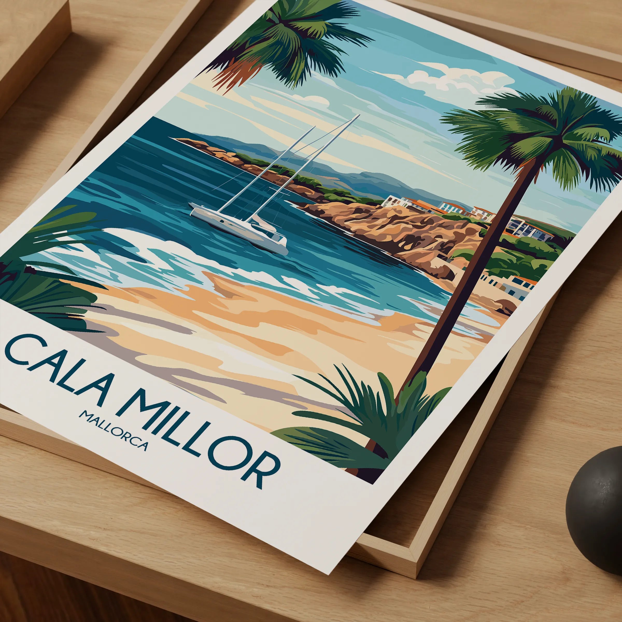 Cala Millor Retro Travel Illustration