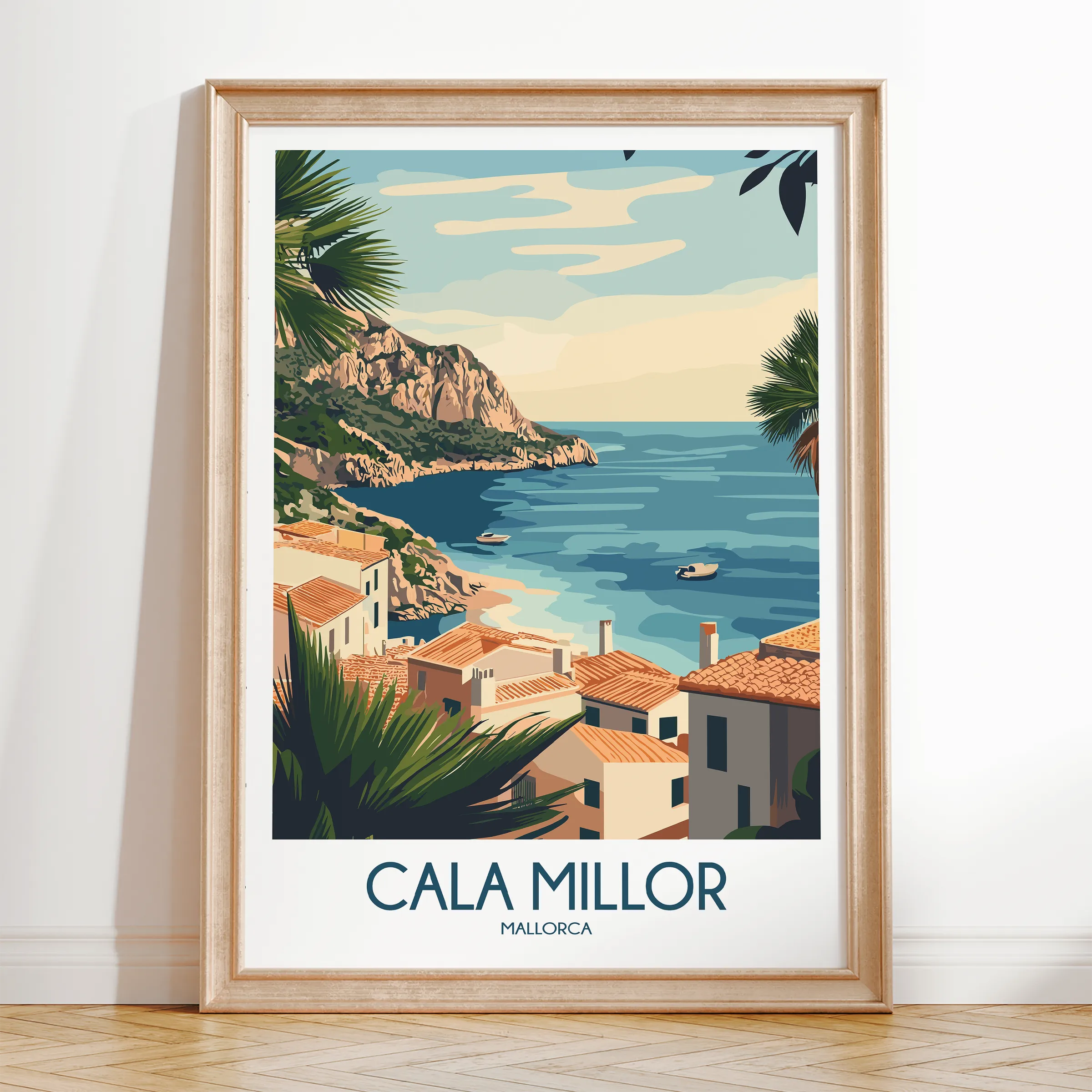 Cala Millor Retro Travel Illustration