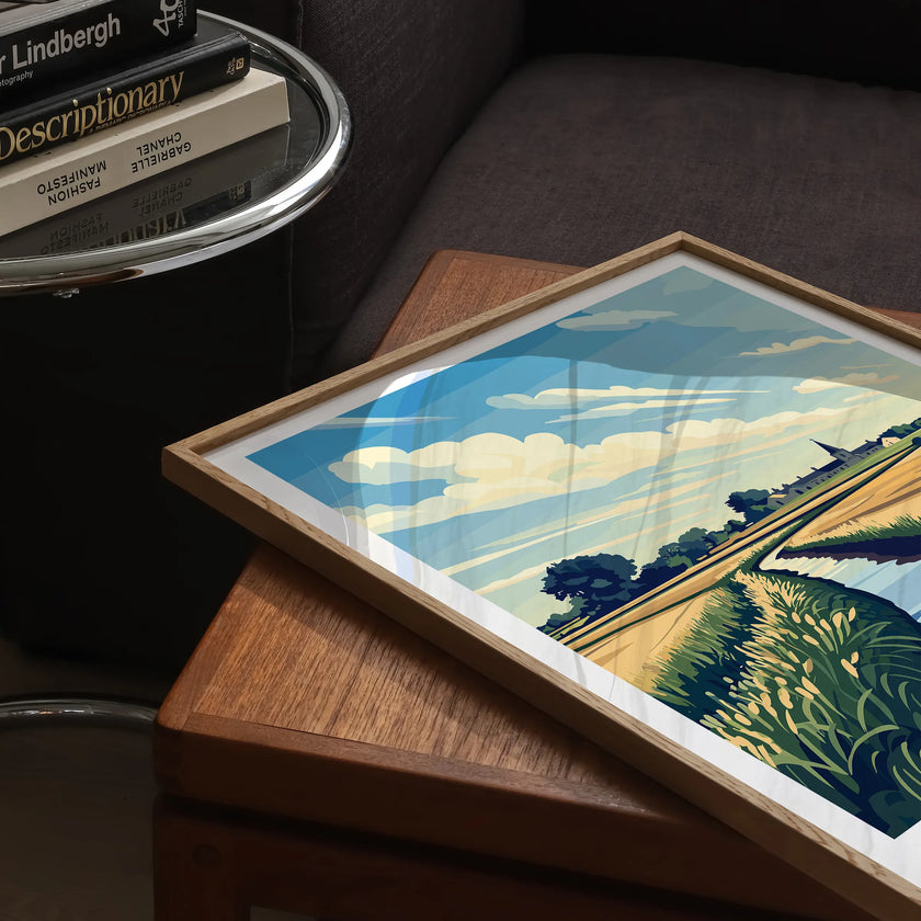 Cambridgeshire Retro Travel Illustration