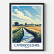 Cambridgeshire Retro Travel Illustration