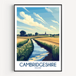 Cambridgeshire Souvenir Poster Print