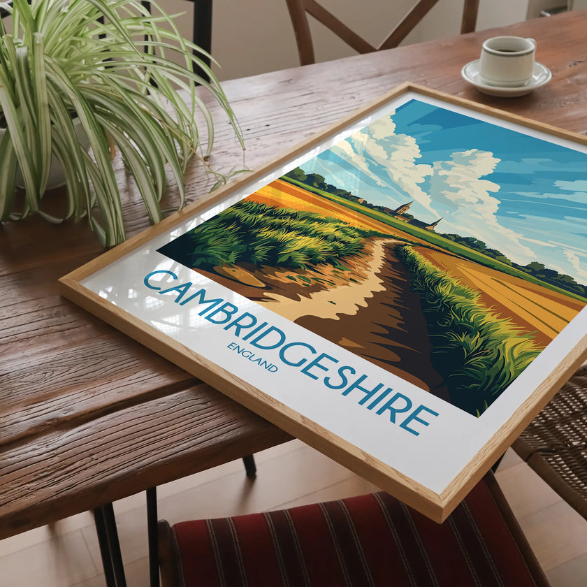 Cambridgeshire Vintage Style Print