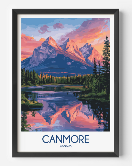 Canmore Retro Travel Illustration
