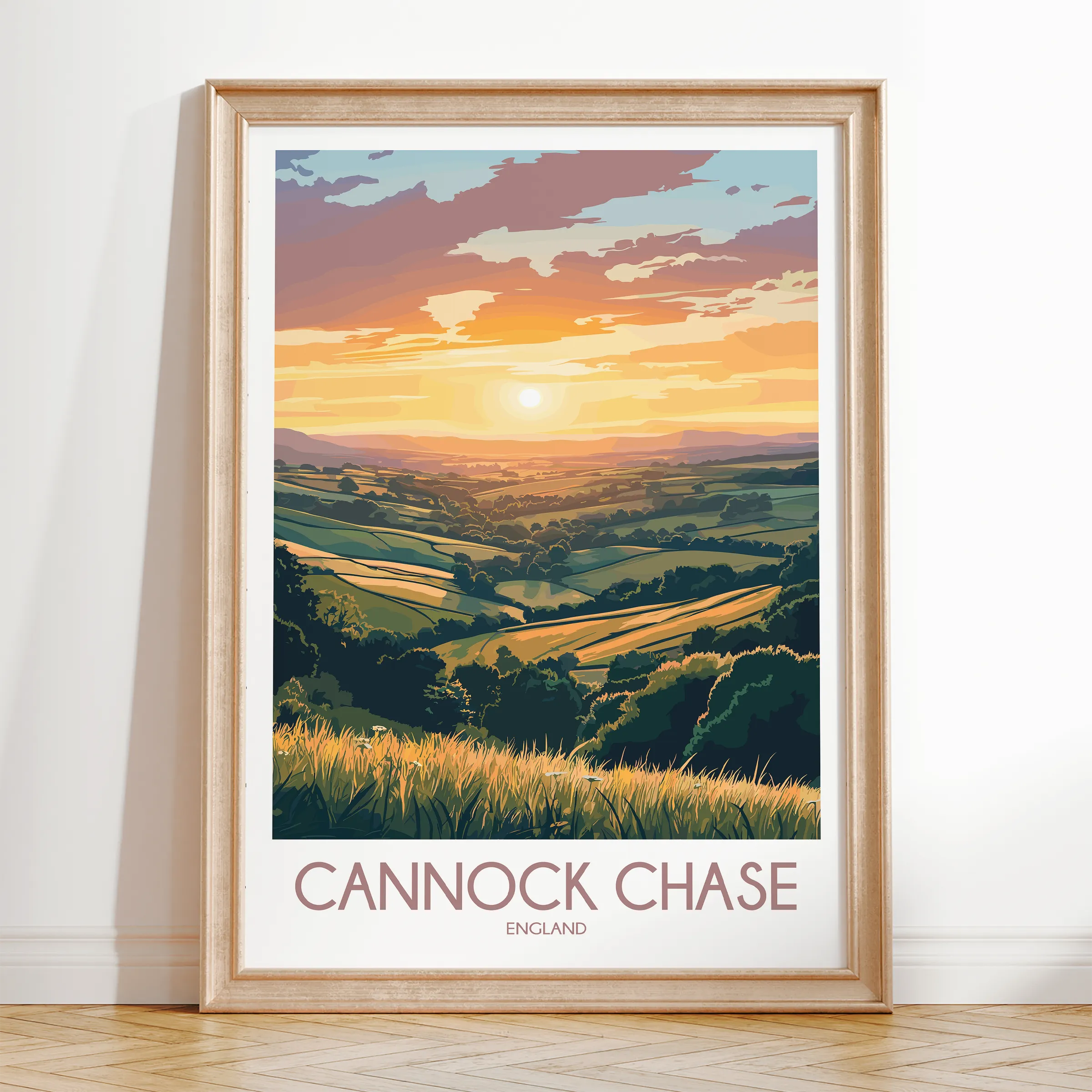 Cannock Chase Modern Travel Poster